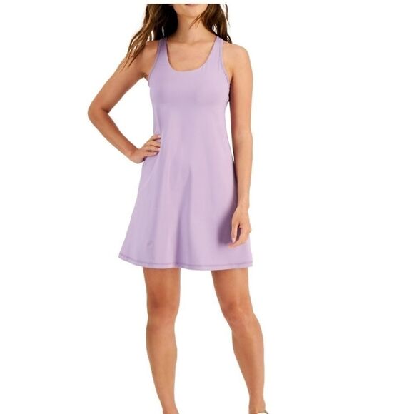 Ideology Dresses & Skirts - ID Ideology Women Purple Sleeveless Solid Performance Athletic Dress …